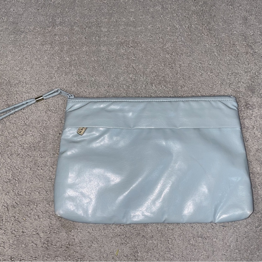 Vintage light gray clutch purse with strap by Tandem